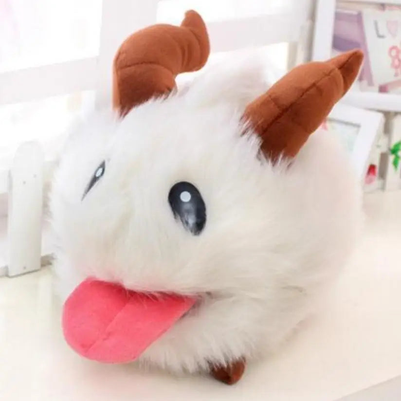 かわいい ふわふわ 白い 舌出し 角付き ぬいぐるみ