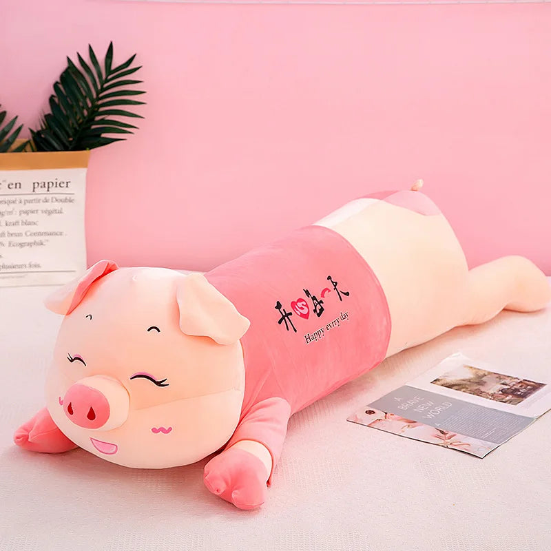 ふわふわ ピンク ぶたさん ロング 抱き枕 メッセージ入り