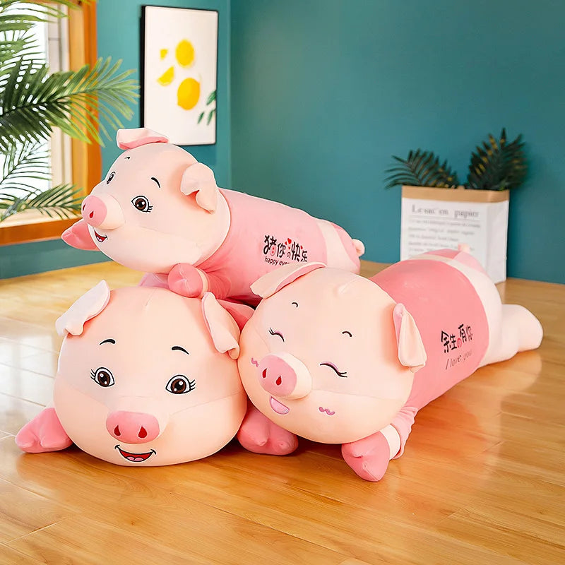 ふわふわ ピンク ぶたさん ロング 抱き枕 メッセージ入り