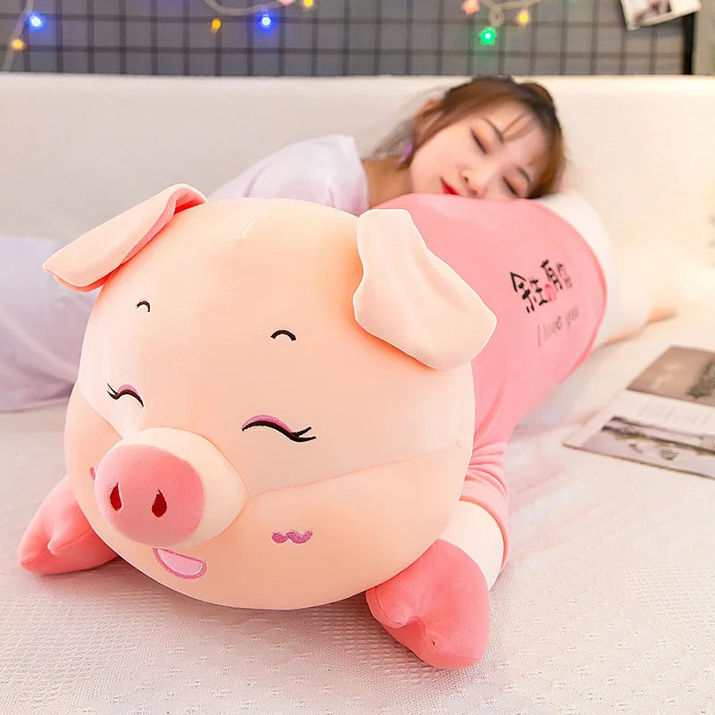ふわふわ ピンク ぶたさん ロング 抱き枕 メッセージ入り