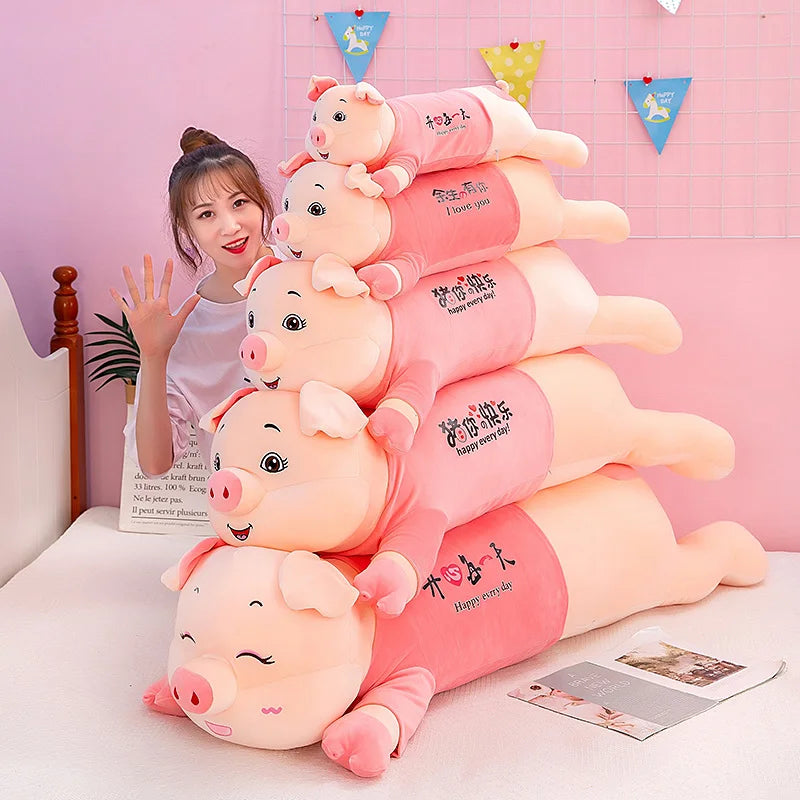 ふわふわ ピンク ぶたさん ロング 抱き枕 メッセージ入り