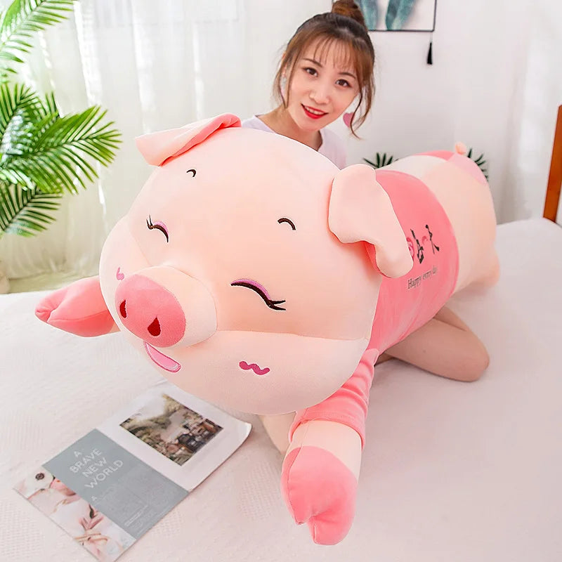 ふわふわ ピンク ぶたさん ロング 抱き枕 メッセージ入り