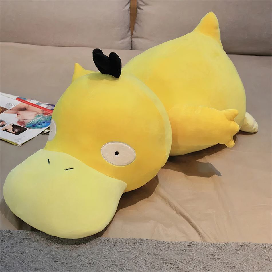 柔らかい巨大な黄色のコダックポケモンぬいぐるみ（子供用）