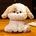 かわいい白いふわふわのぬいぐるみの犬