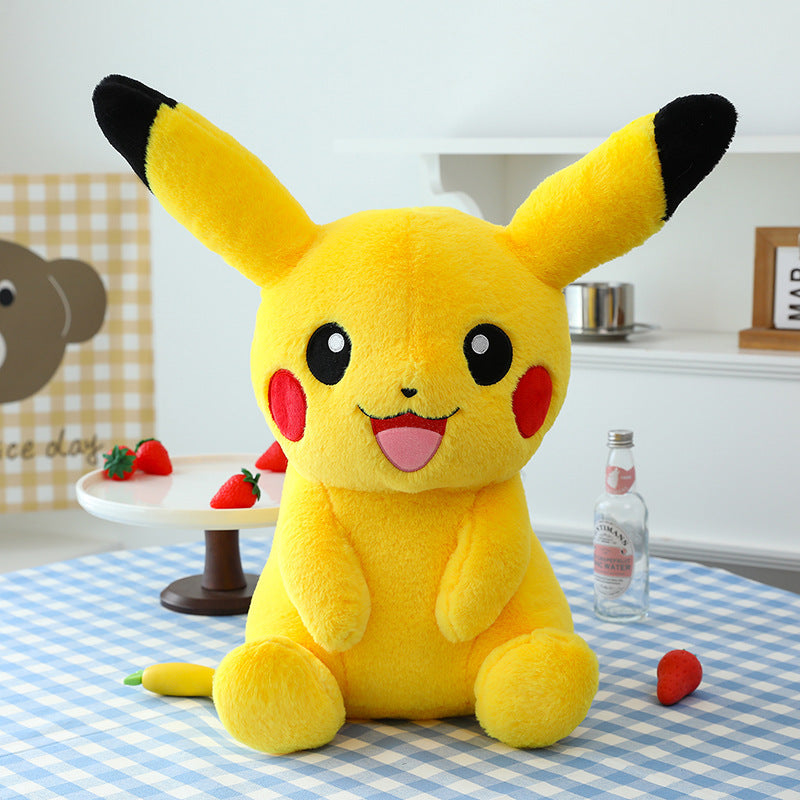 ピカチュウポケモンぬいぐるみ、黄色で赤いほっぺ