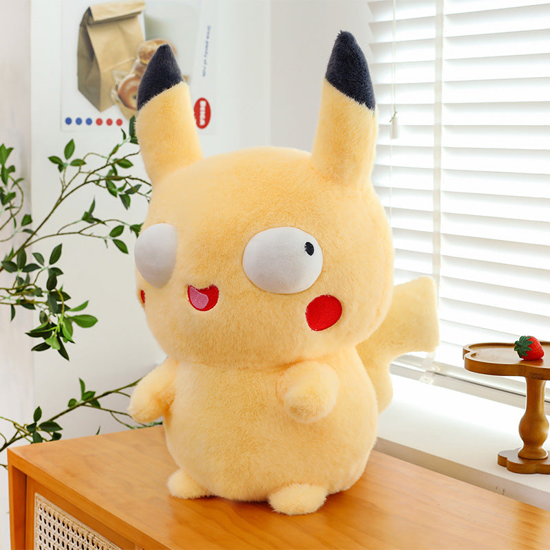 幸せな稲妻を持つ面白いピカチュウのぬいぐるみ