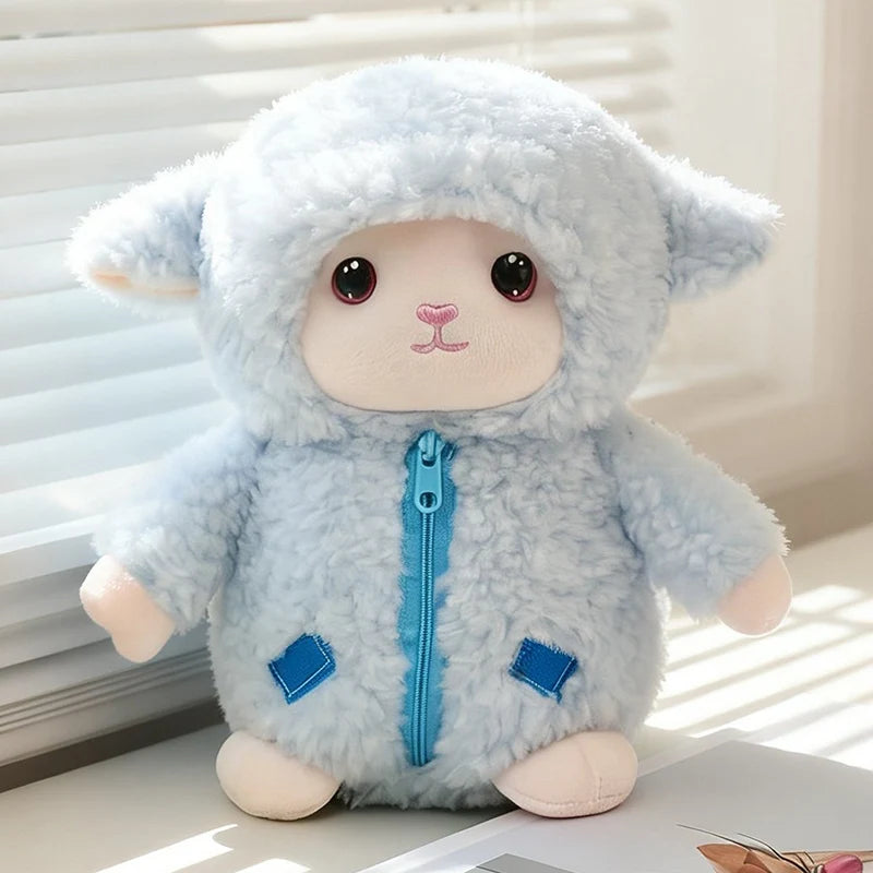 ふわふわ フード付き ジッパー ひつじ ぬいぐるみ