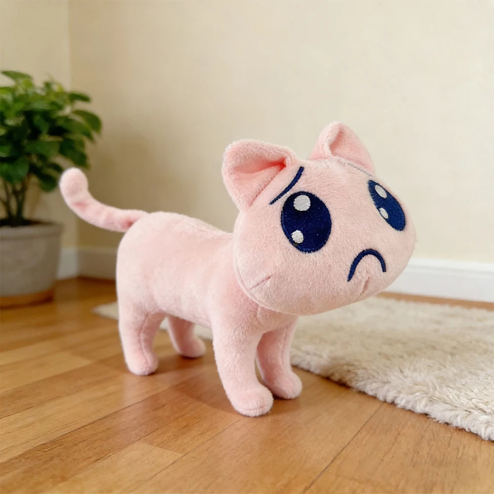 Kawaii Needy Girl Overdose Cat Nidigga Pien Plush Toys Cute A.p. Cat Dolls Cartoon Pink Sad Cat Stuffed Doll Fans Birthday Gifts