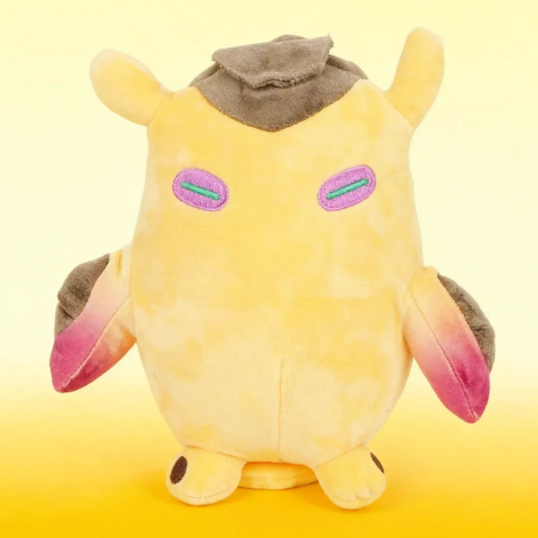 フワフワ 黄色い 体の 個性的 キャラクター ぬいぐるみ