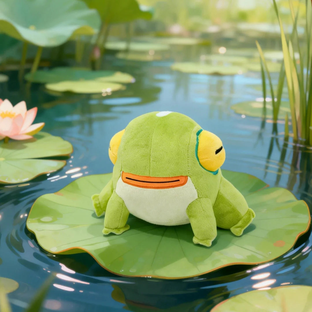 もちもち 緑 の 寝顔 カエル ぬいぐるみ