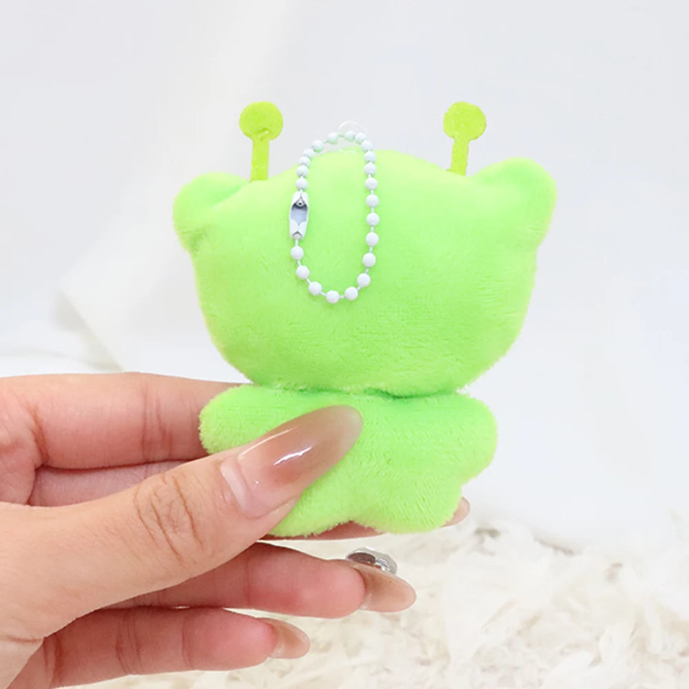 Cute Cartoon Alien Cat Plush Toy Pendant Little Alien Cat Keychain Doll Soft Stuffed Birthday Gifts for Kids Girl Backpack Decor