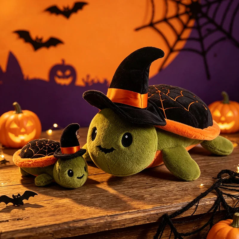 Cartoon Cute Halloween Witch Turtle Plush Doll 38cm Plush Stuffed Toys Soft Turtle Pillow Halloween Birthday Party Gift