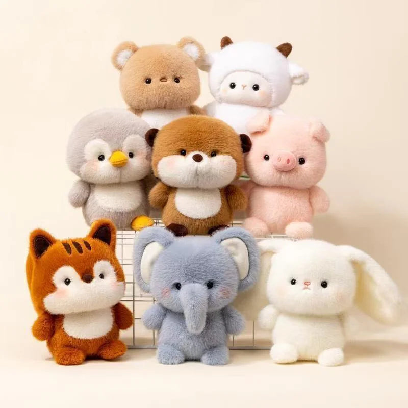New Kawaii Soft Animal Series Plush Doll Pillow Elephant Pig Dog Sheep Penguin Raccoon Cat Cute Plush Toy Gift for Boys or Girls