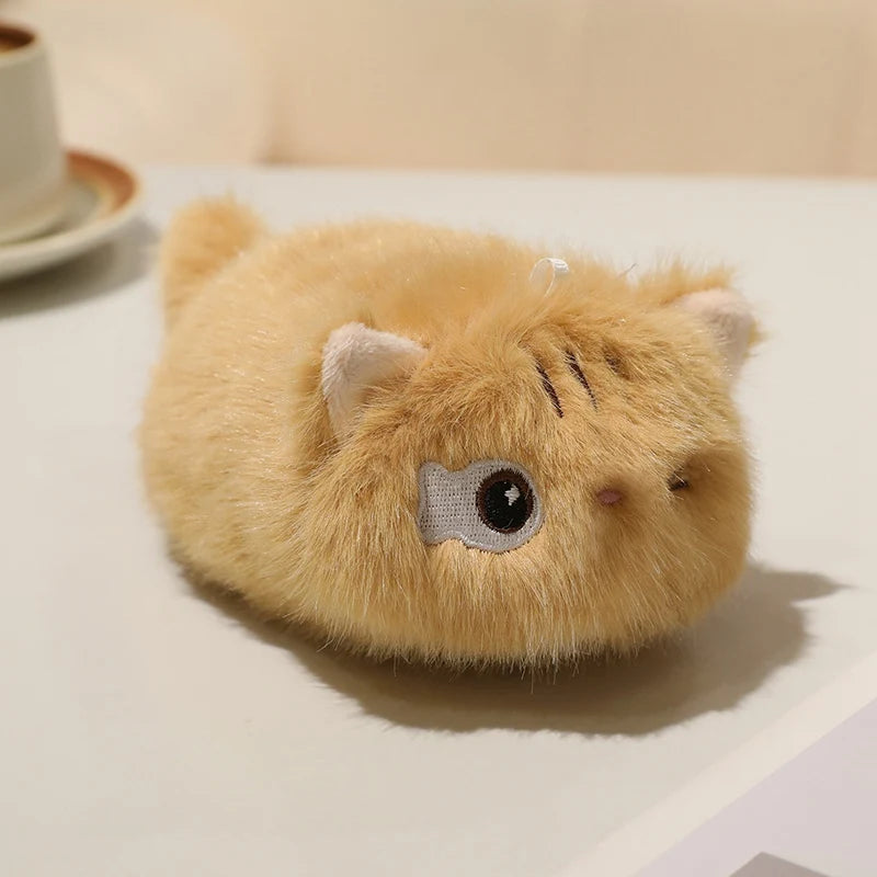 かわいい猫の顔 ふわふわぬいぐるみ ポーチ