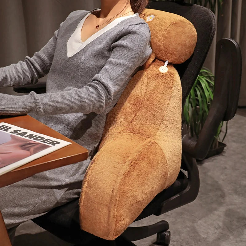 Lovely Capybara Plush Pillow Cartoon Soft Stuffed Cozy Capybara Lumbar Support Chair Seat Cushion Backrest Cushion Sofa Decor
