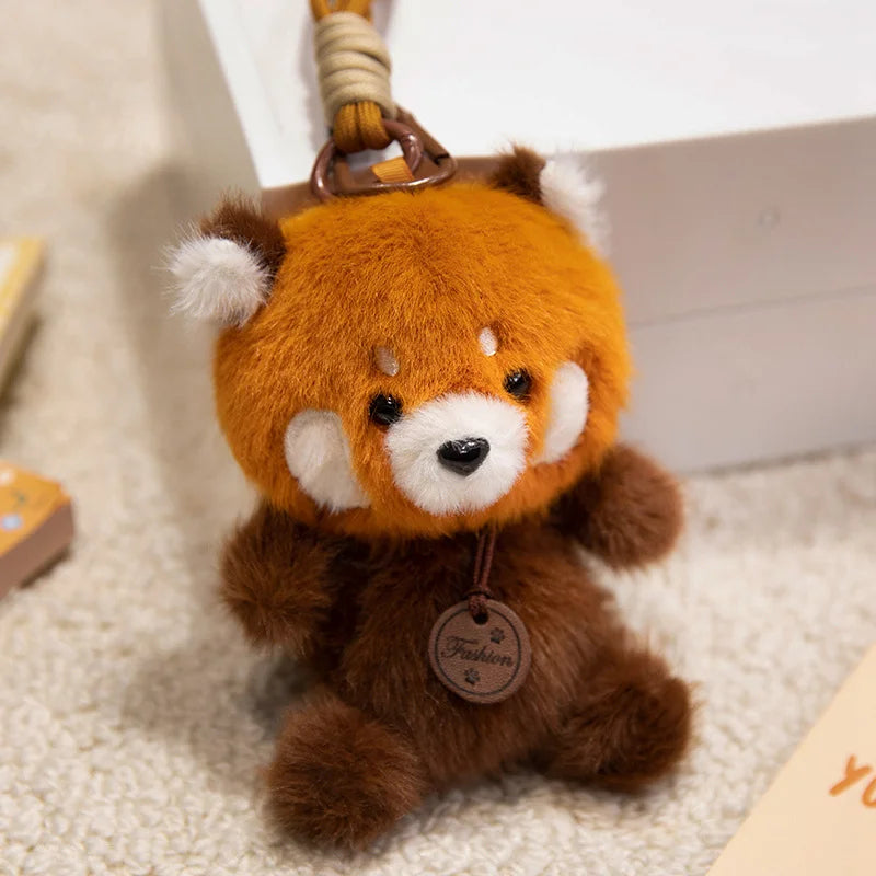 Cute Sitting Animals Red Panda Fox Sloth Cat Plush Pendant Soft Rabbit Doll Stuffed Capybara Pig Keychain Baby Toy Gift for Kids