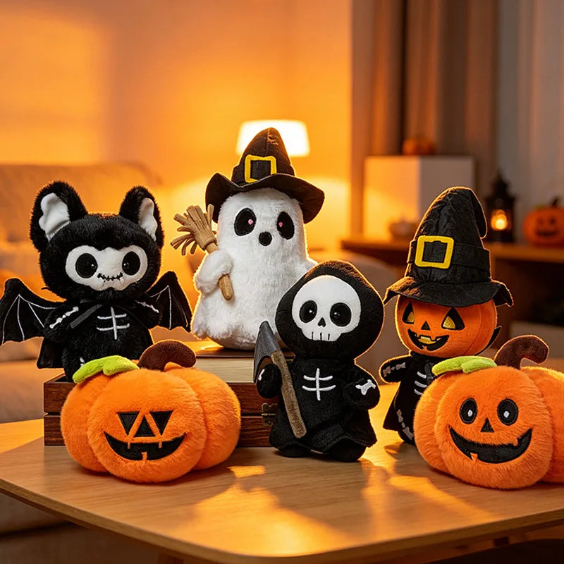 ハロウィン キャラクター ぬいぐるみ コウモリ おばけ 死神 カボチャ 6点セット