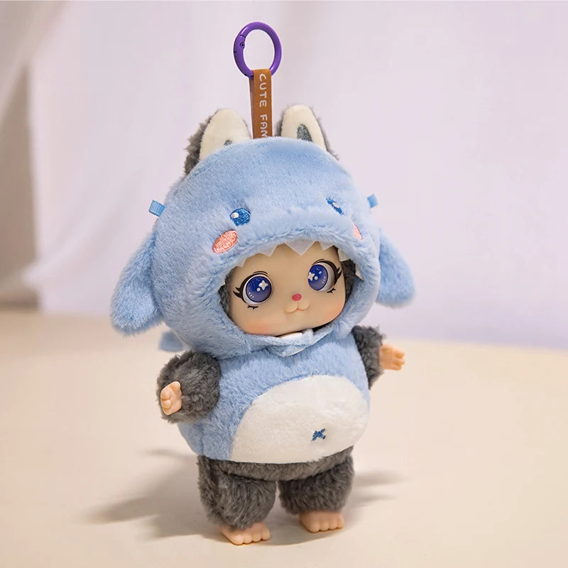 大きな瞳のモコモコひつじ ぬいぐるみ ニット帽とポシェット付き