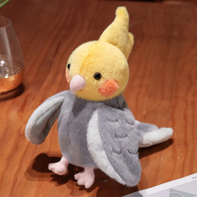 20cm Cute Bird Plush Toys Parrot Cosplay Plush Doll Educational Baby Toys Kawaii Cockatiel/Budgerigar/Monk Parakeet Hand Puppet
