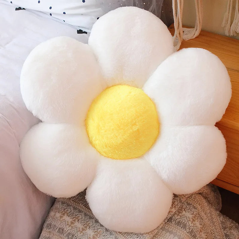 ふわふわ タイダイ柄 花形クッション