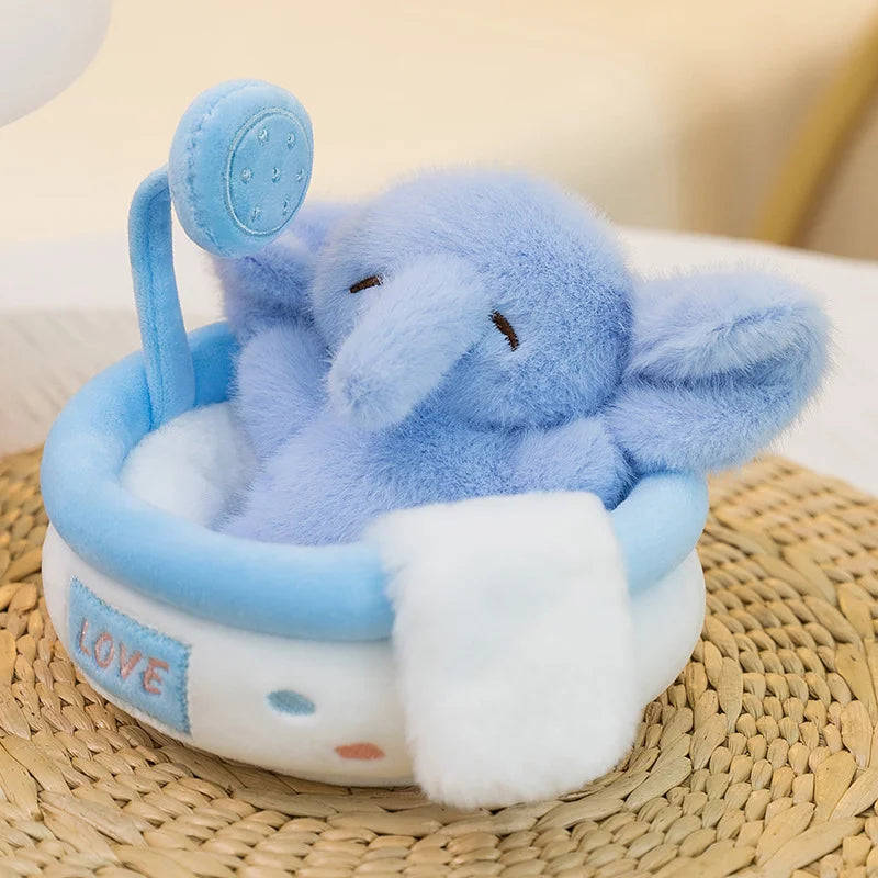 ミニ お風呂タイム 寝そべり 動物 ぬいぐるみ
