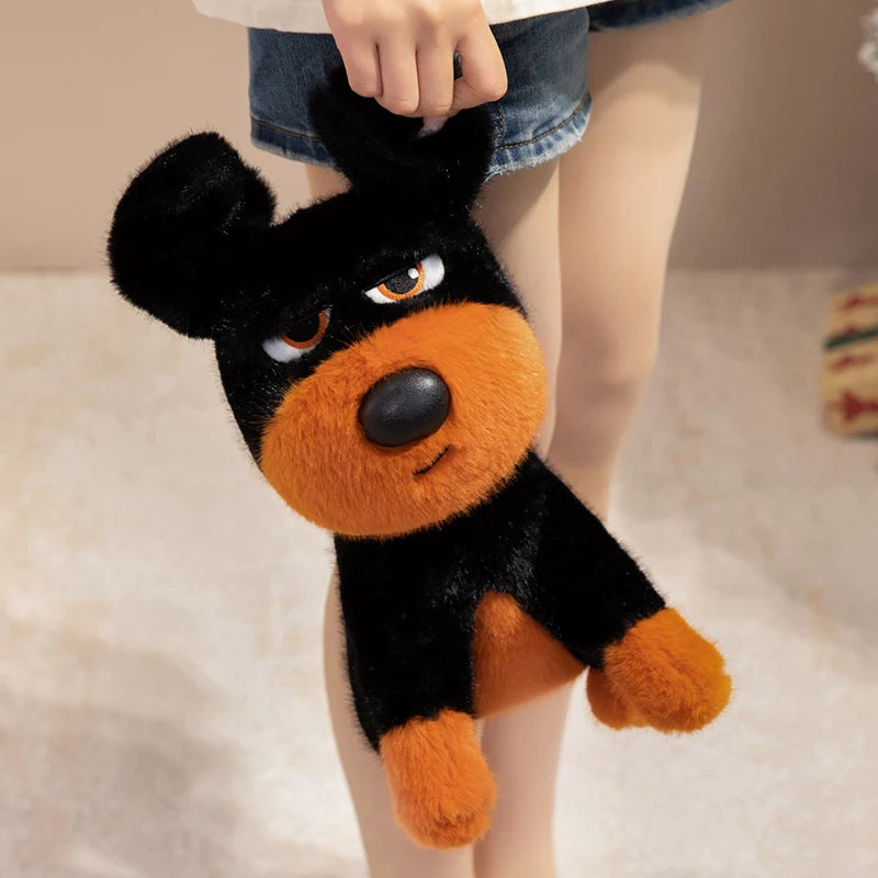 映画 ペット デューク むっつり顔 ぬいぐるみ 黒とオレンジ