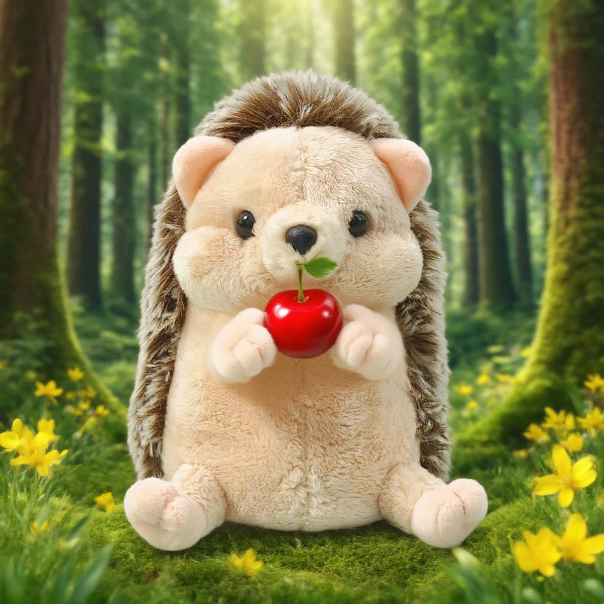 ふわふわ サクランボ ハリネズミ ぬいぐるみ