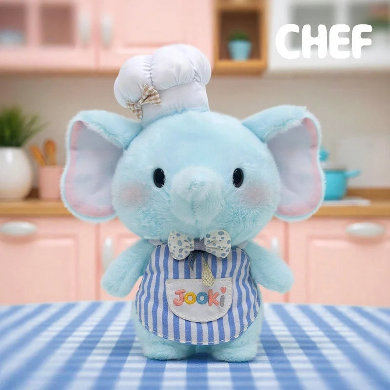 25cm Chef Rabbit Plush Toys Simulation Ducks, Baby Elephant, Dinosaurs, Pig Anime Fluffty Toy Soft Doll Plush Kids Birthday Gift
