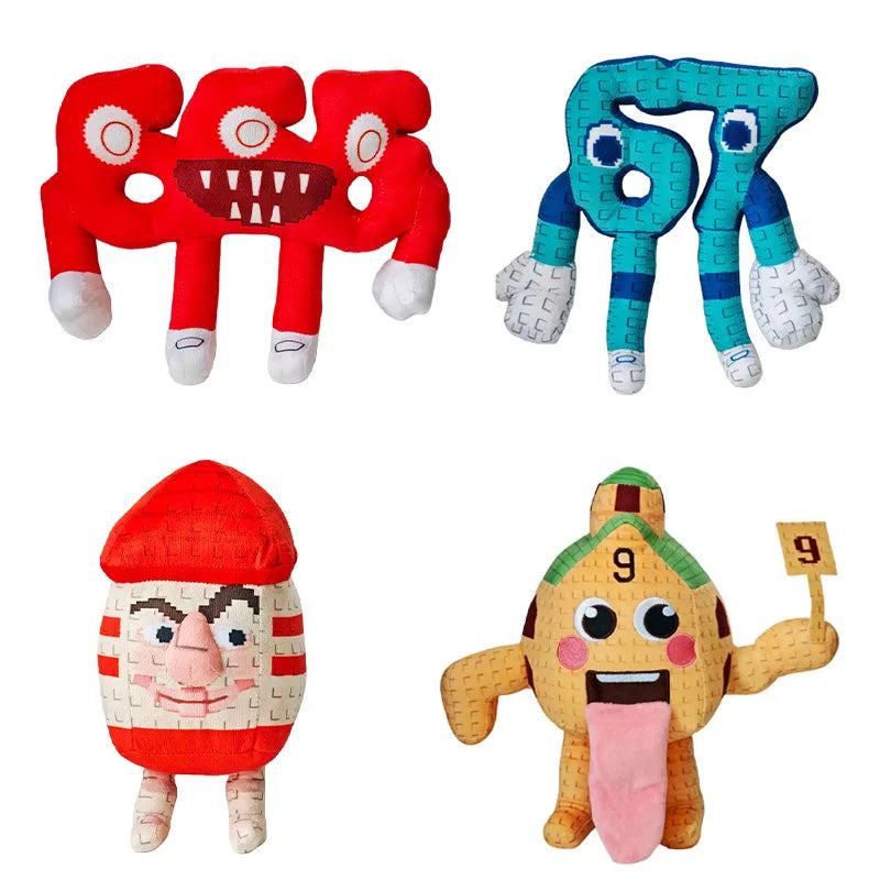 赤い モンスターのぬいぐるみ ギザギザ歯と白い目