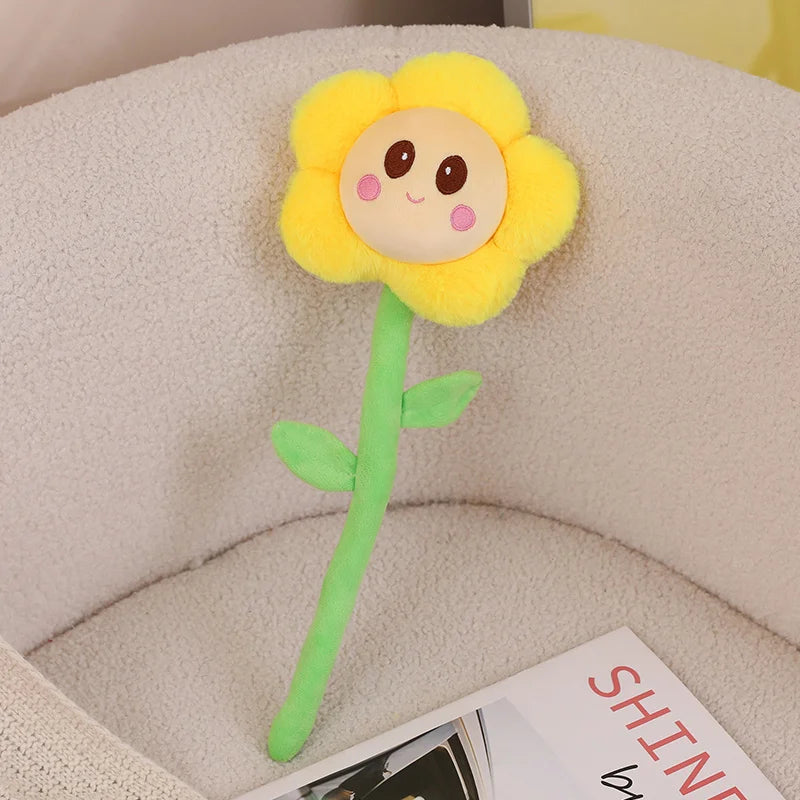 ふわふわ 茎付き カラフル お花 ぬいぐるみ