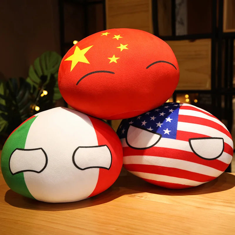 丸型国旗デザイン ふわふわ カントリーボール ぬいぐるみ