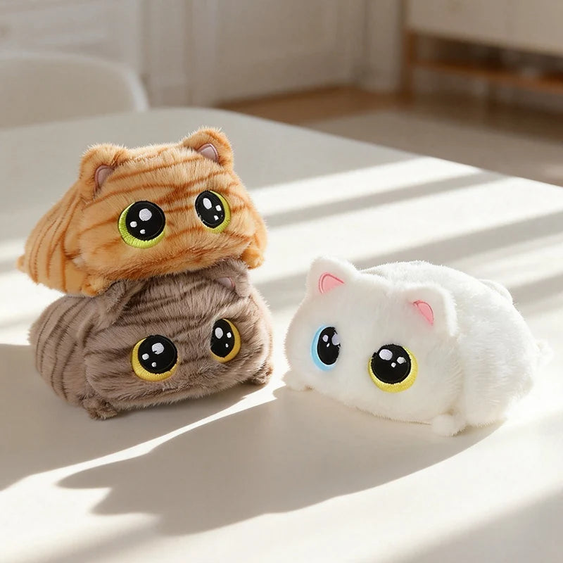 もこもこ ビッグアイ 猫 ぬいぐるみ ハンドウォーマー