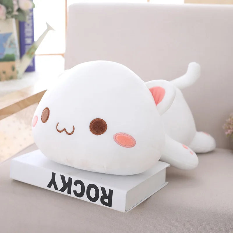 Kawaii Lying Cat Plush Toys Stuffed Cute Cat Doll Lovely Animal Pillow Soft Cartoon Cushion Kids Birthday Gifts Bedroom Decor