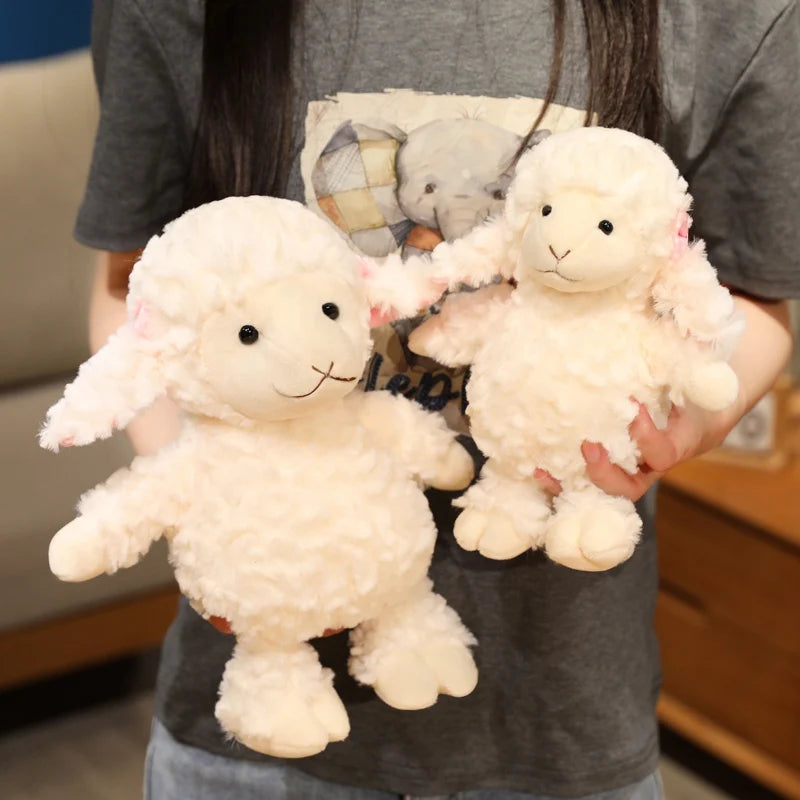 Cute Soft White Sheep Plush Toys Soft Lamb Plushie Dolls Stuffed Sheep Sleeping Toys Birthday Gifts for Kids Home Decor
