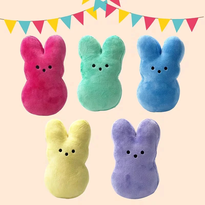 ふわふわパステルカラーのイースターうさぎぬいぐるみ6色セット