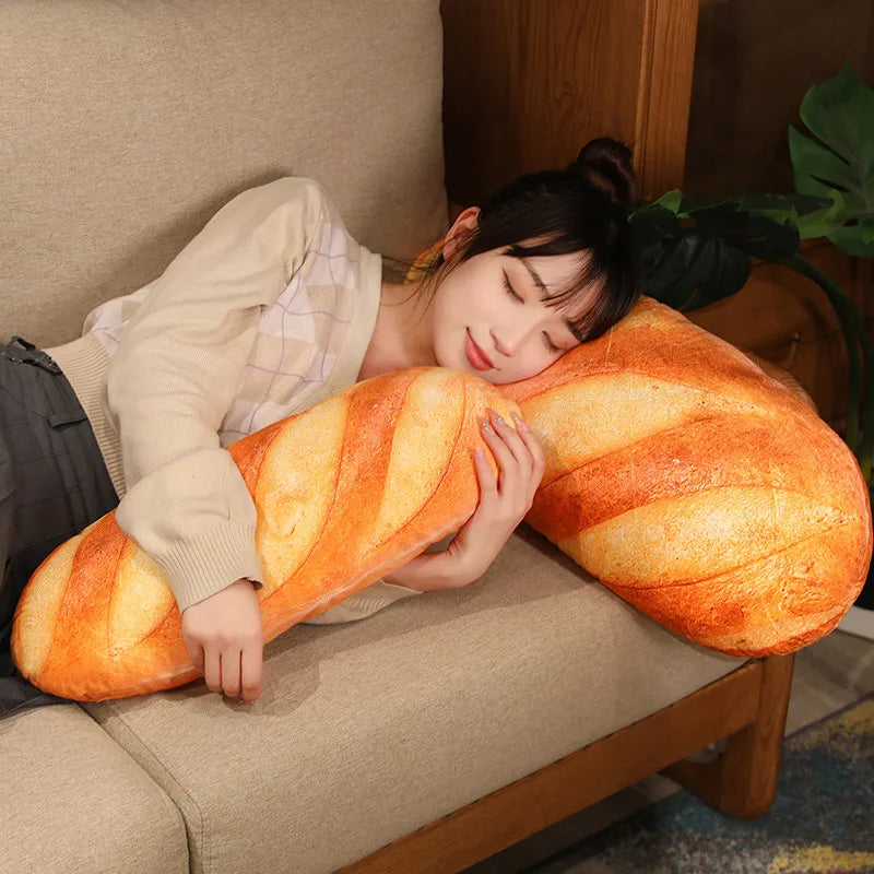 Soft French Bread Plush Pillow Stuffed Printing Images Food Plushie Peluche Party Prop Decor Sleeping Companion Man Gift