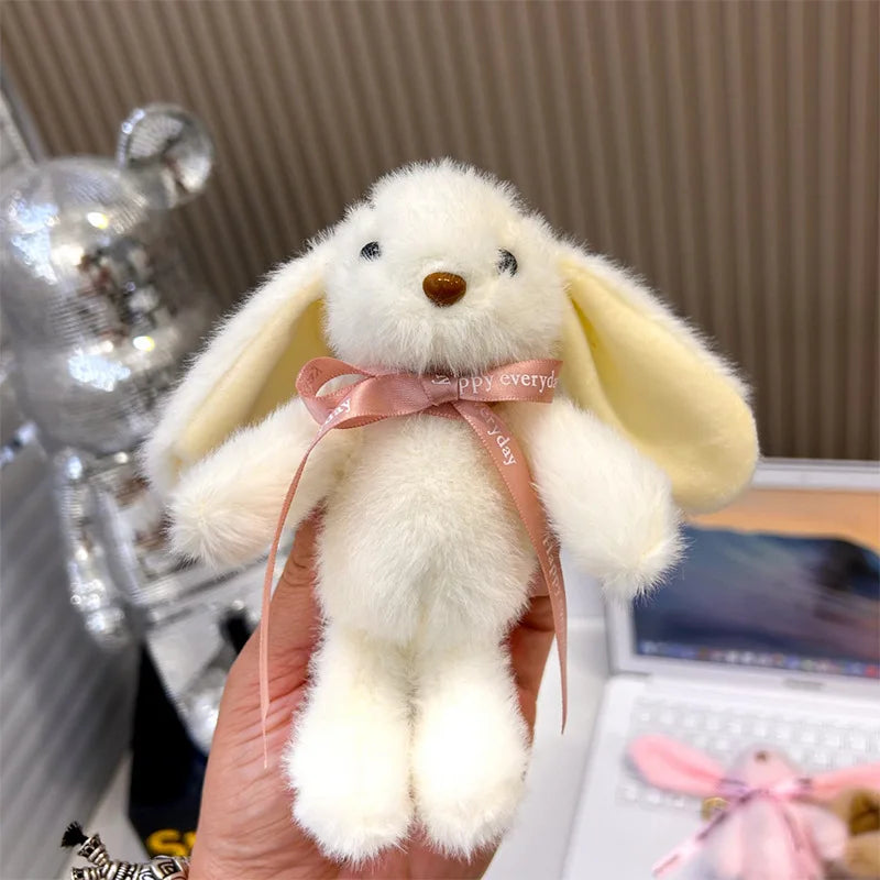 ふわふわ 垂れ耳 うさぎのぬいぐるみ お花付き