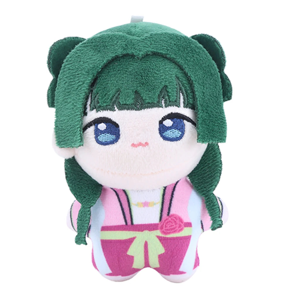 かわいい ちびキャラ ぬいぐるみ 紫の和装と緑のフード 2個セット