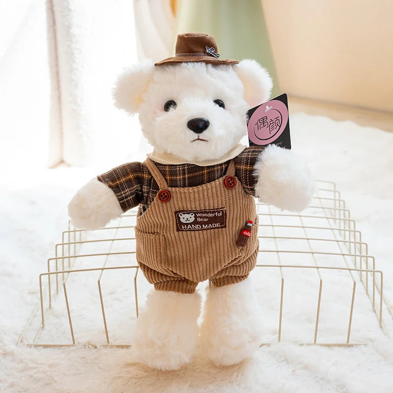 2pcs/lot 26cm Cute Couple Teddy Bear Peluche Toys Kawaii Calf Dress Bear Dolls Stuffed Soft Toy for Girls Baby Girlfriend Gifts