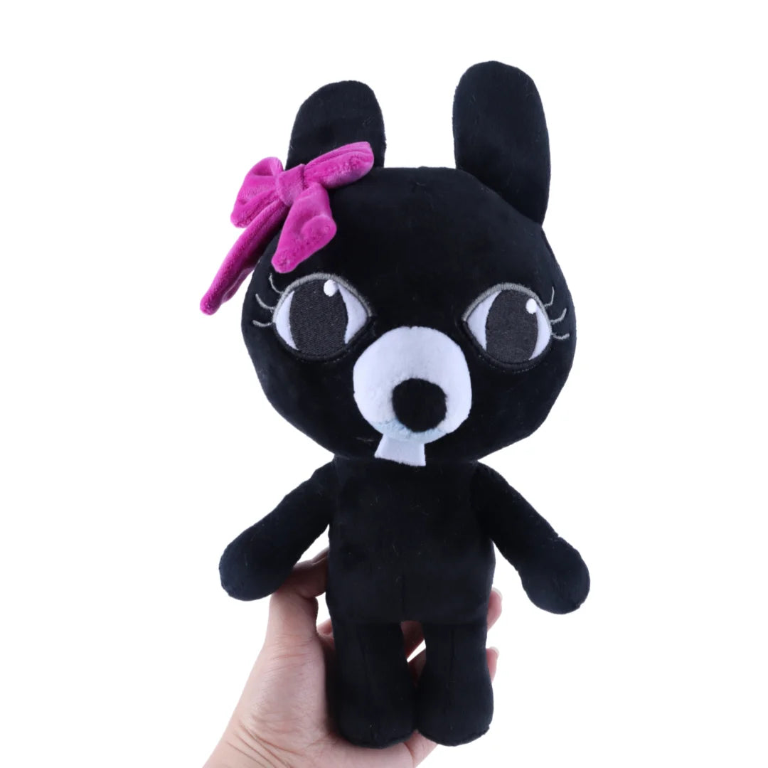 黒ウサギ ぬいぐるみ 白い顔とリボン付き ペアセット