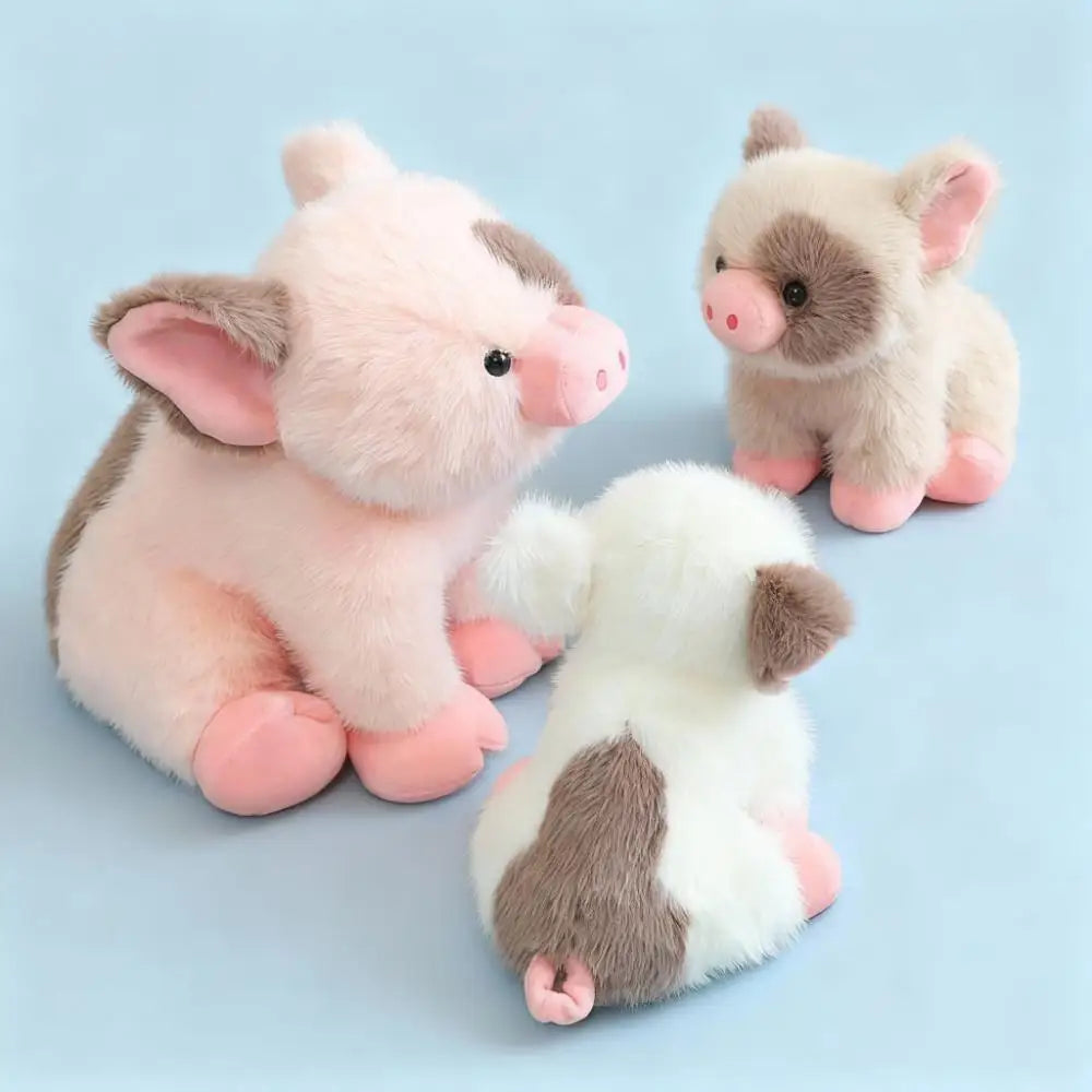 茶色いブチ豚のふわふわぬいぐるみ