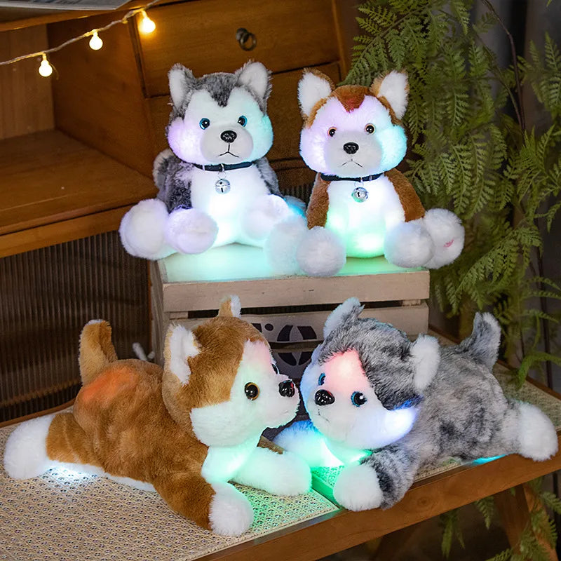 Glow-In-The-Dark Puppy Plush Toys Night Light Cuddly Dog Stuffed Animals Dolls Companion For Kids Gifts For Christmas Birthdays