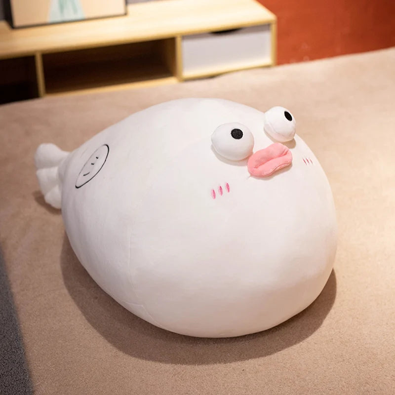 ふっくら可愛いお魚のぬいぐるみ ピンクと白 重ねて飾れる