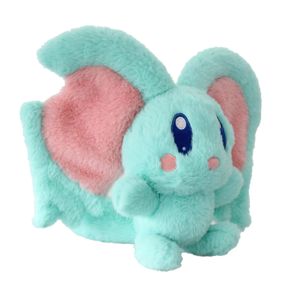 ふわふわミントグリーンの翼付きぬいぐるみ