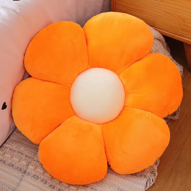 ふわふわ タイダイ柄 花形クッション