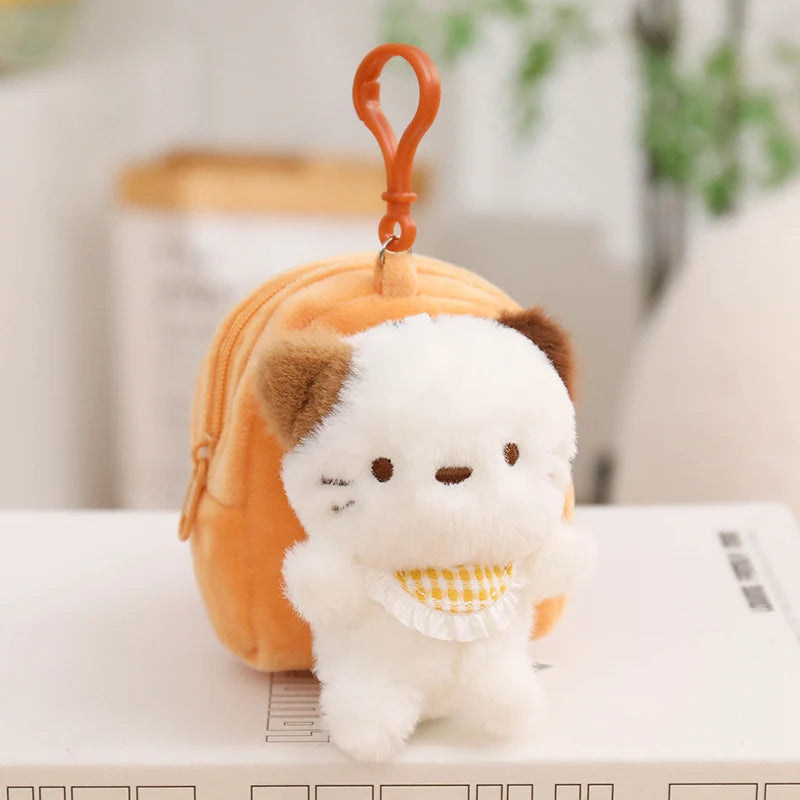もこもこアニマルミニリュックぬいぐるみキーホルダー