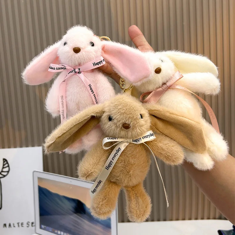 ふわふわ 垂れ耳 うさぎのぬいぐるみ お花付き