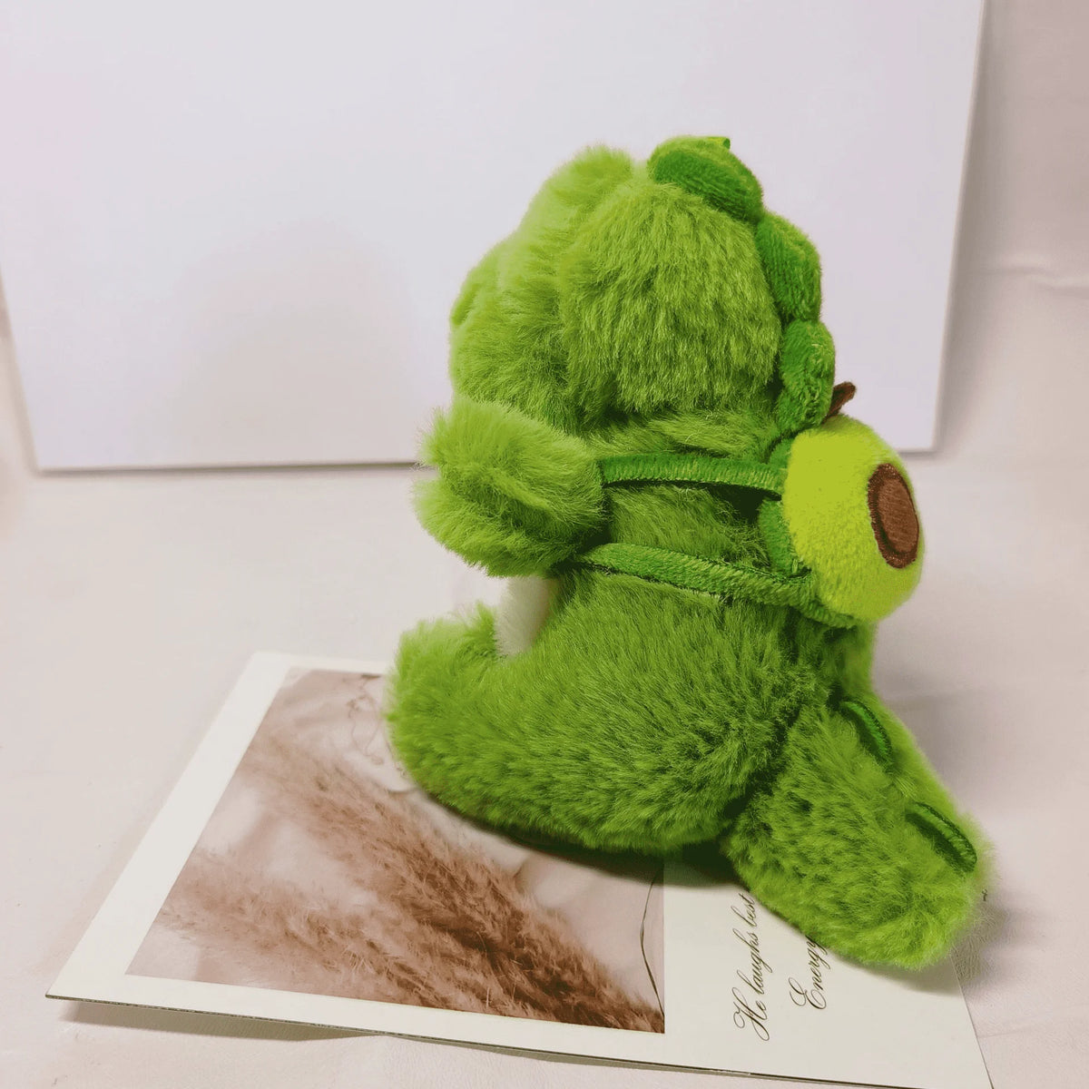 13cm Adorable Skipping School Dinosaur Plush Toys A Strawberry, Avocado and Carrot Dinosaur Pendant On the Back Toys for Kids