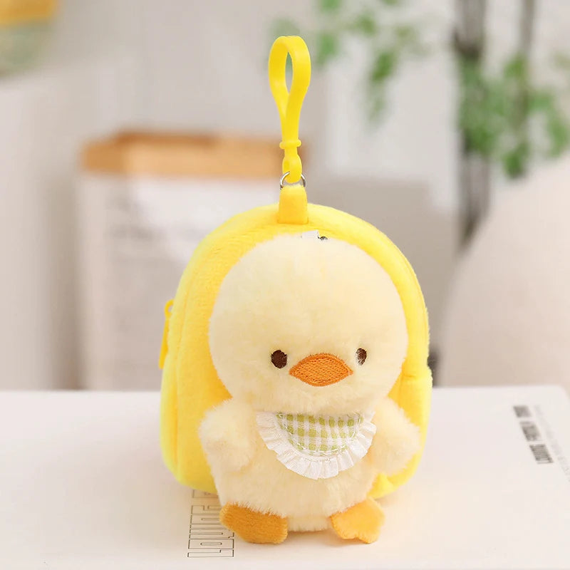 もこもこアニマルミニリュックぬいぐるみキーホルダー