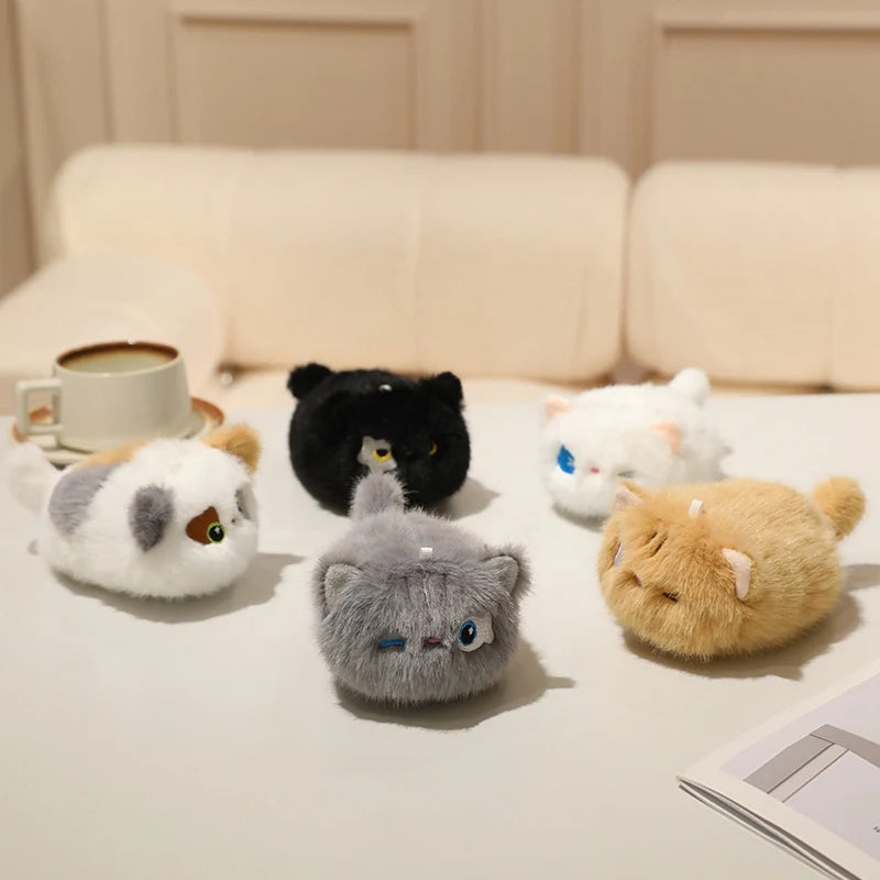 かわいい猫の顔 ふわふわぬいぐるみ ポーチ